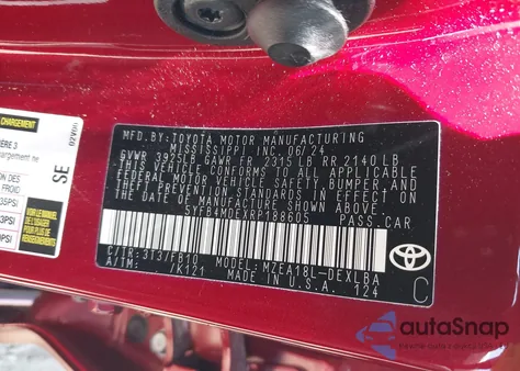 2024 Toyota Corolla Le из США, поврежденный, VIN 5YFB4MDEXRP188605